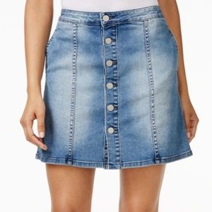 Calvin Klein Size 26 Denim Button Mini Skirt